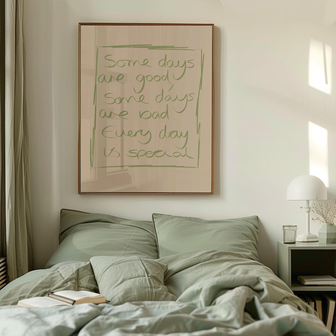 Some Days Are Good Every Day Is Special Green Handwriting Poster - Image 2