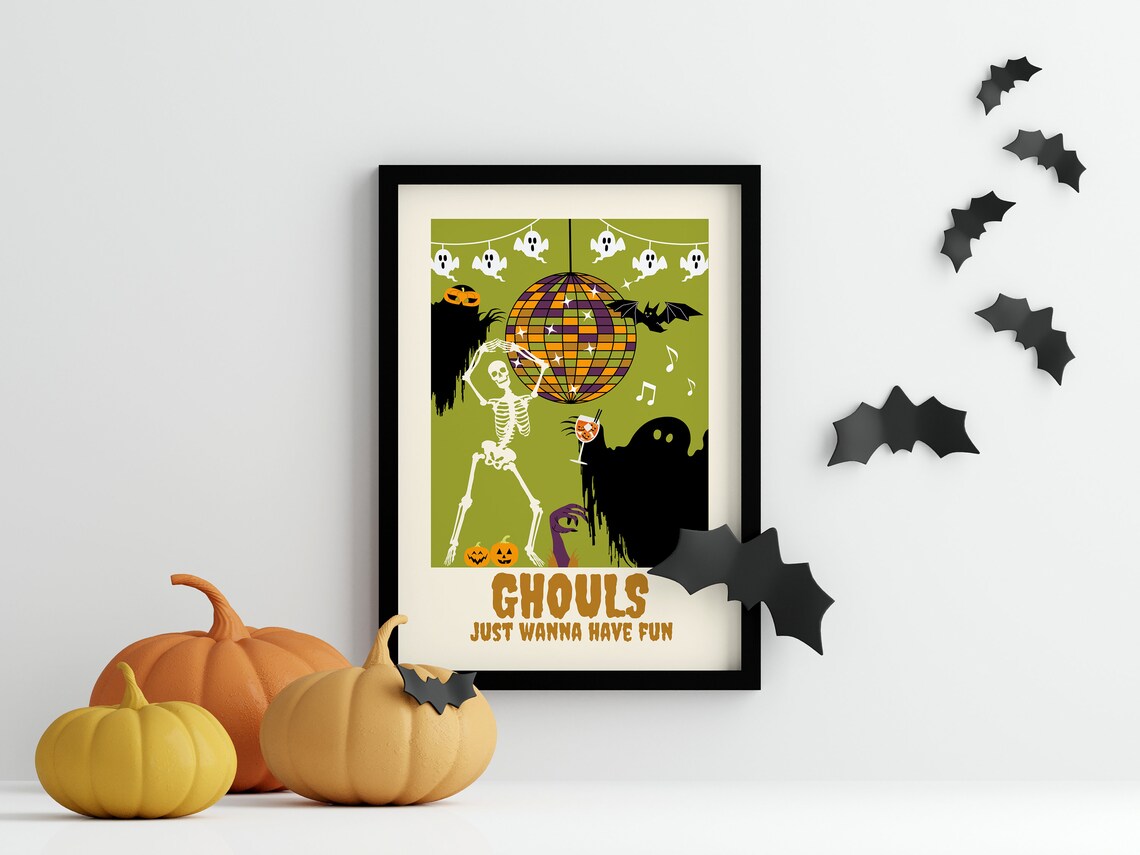 Ghouls Just Wanna Have Fun Halloween Disco Print - Image 2
