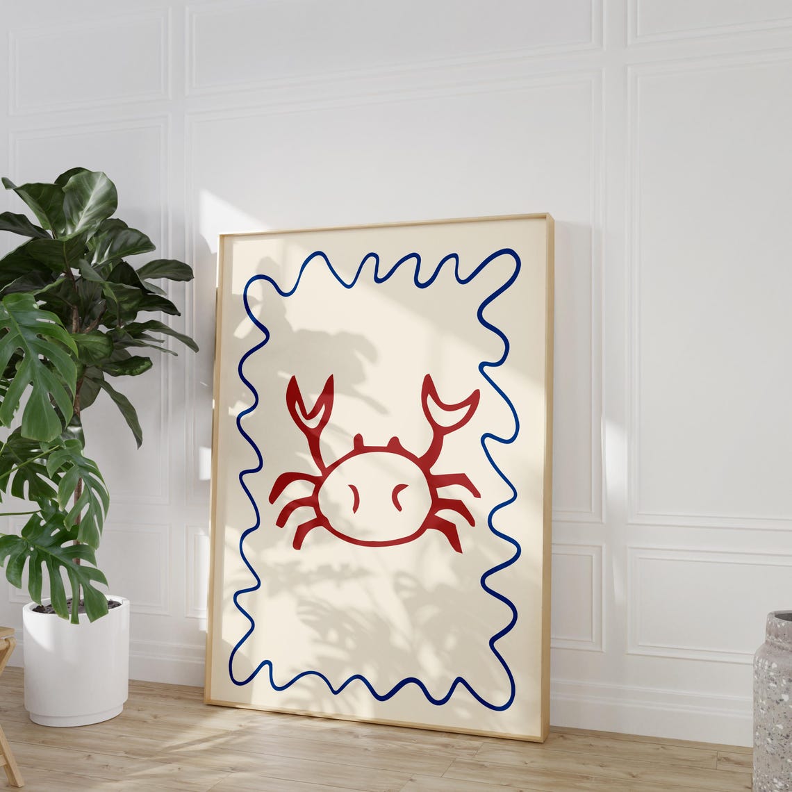 Crab Print, Minimalist Nautical Kitchen Poster - Image 3