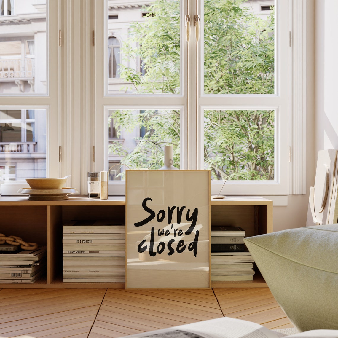 Sorry Were Closed Handwritten Script Minimalist Quote Poster - Image 4