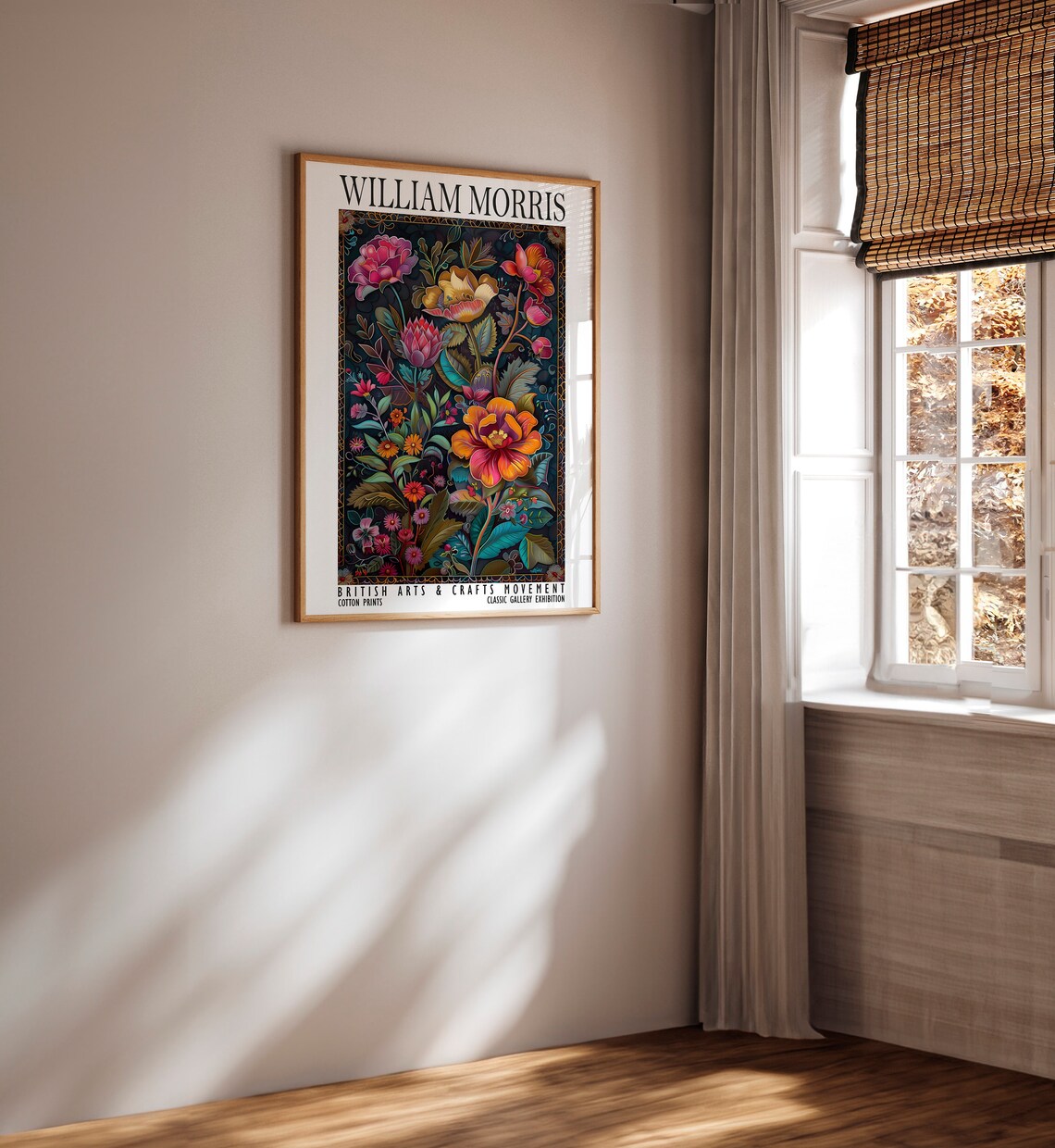 William Morris Tapestry Floral Jewel Tone Dark Exhibition Poster - Image 3