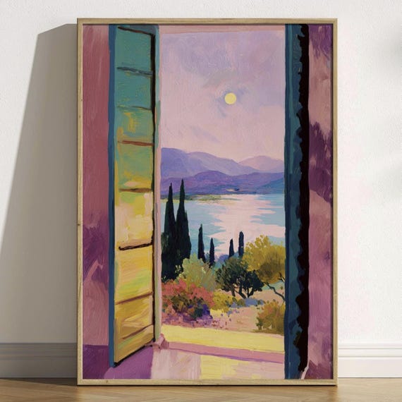 Open Window Henri Matisse Print Style Fauvism Painting Modern Exhibition Sunset Shutter Mediterranean Scene