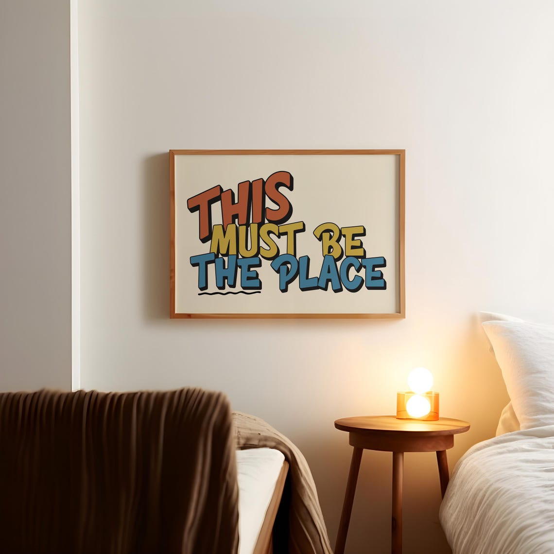 This Must Be The Place Colorful Retro Typography Lettering Poster - Image 3
