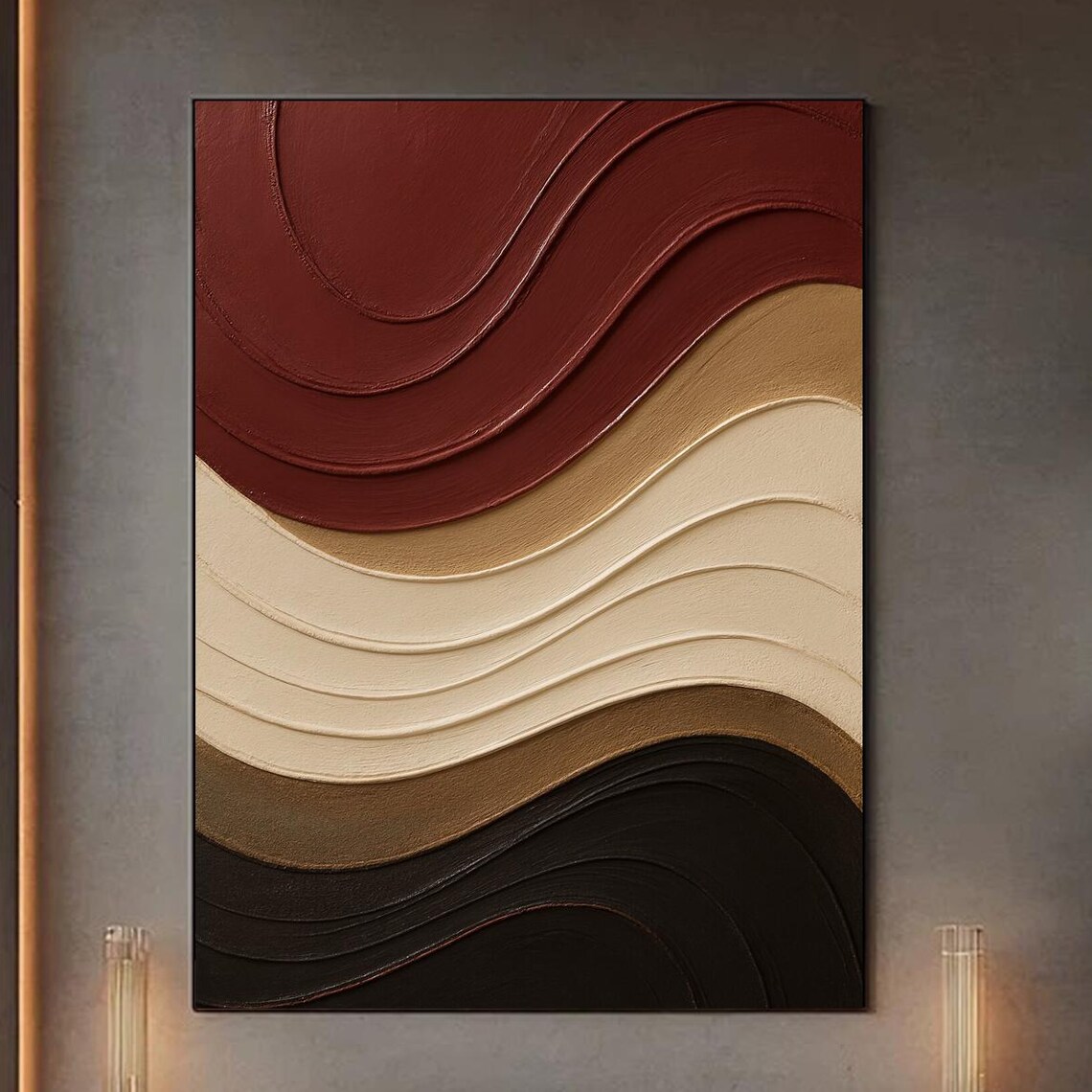 Textured Brown Beige Abstract, Terracotta Art Print