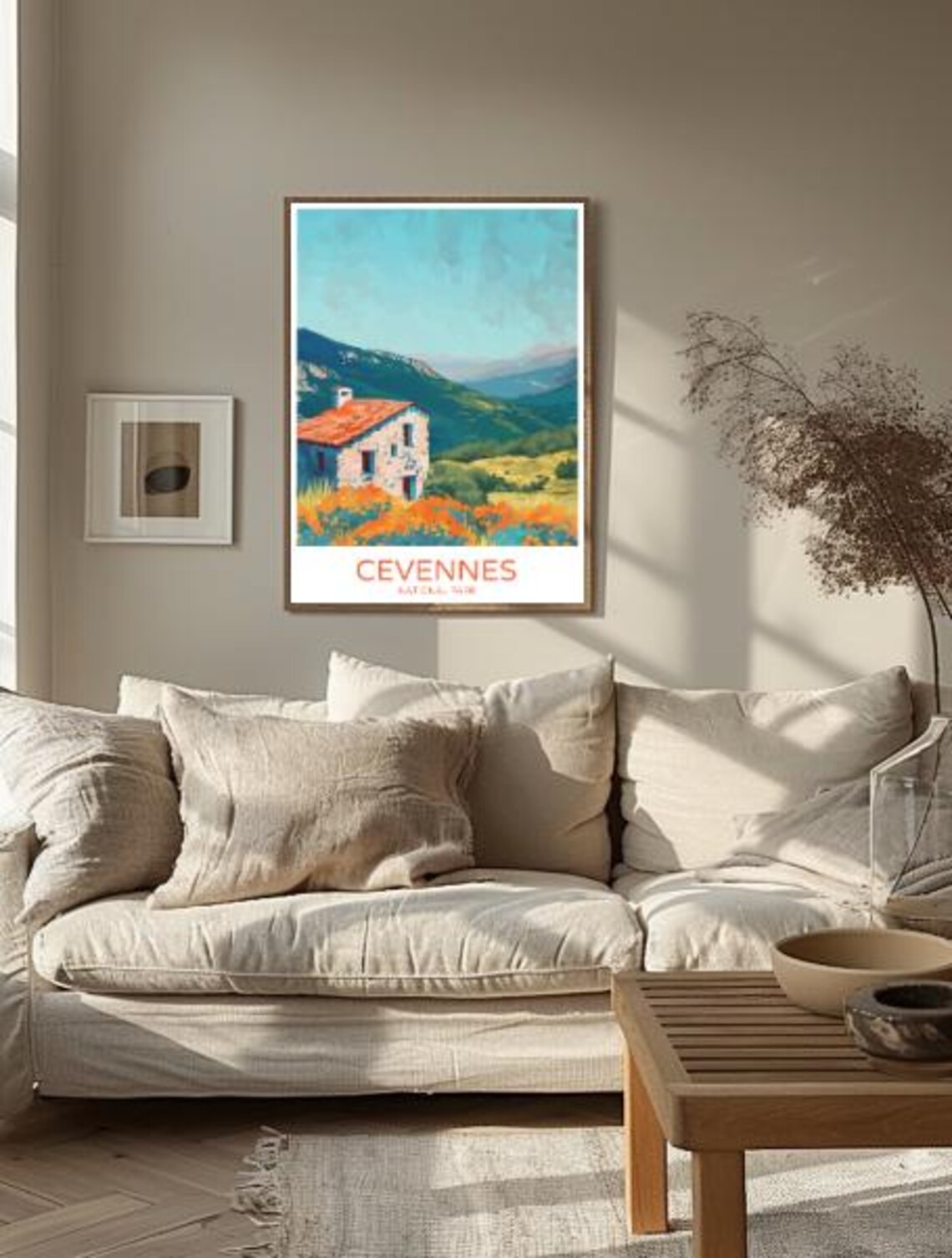 Cevennes National Park Stone Cottage and Wildflowers Travel Poster - Image 2