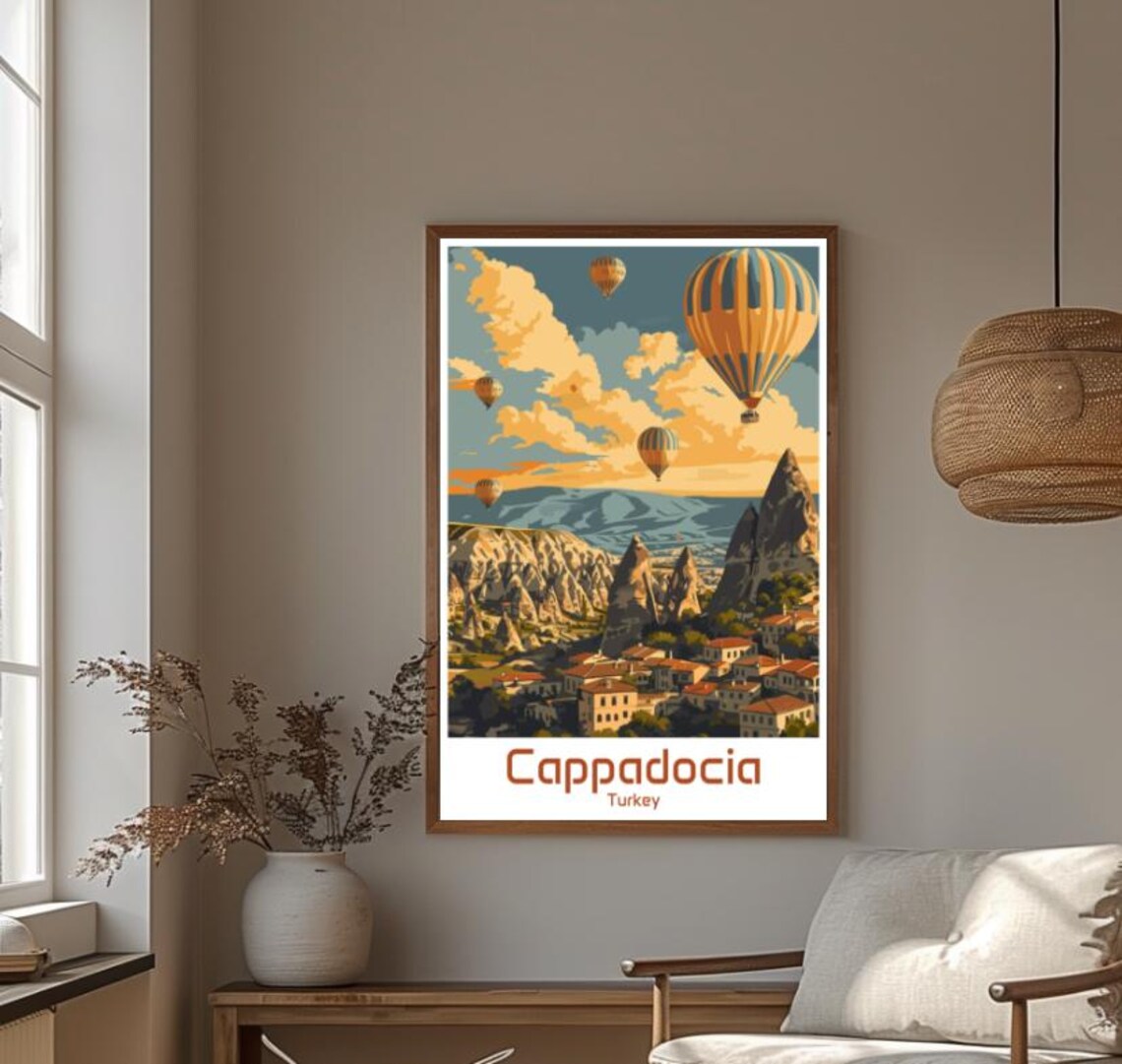 Cappadocia Turkey Hot Air Balloons Over Fairy Chimney Valley Poster - Image 4