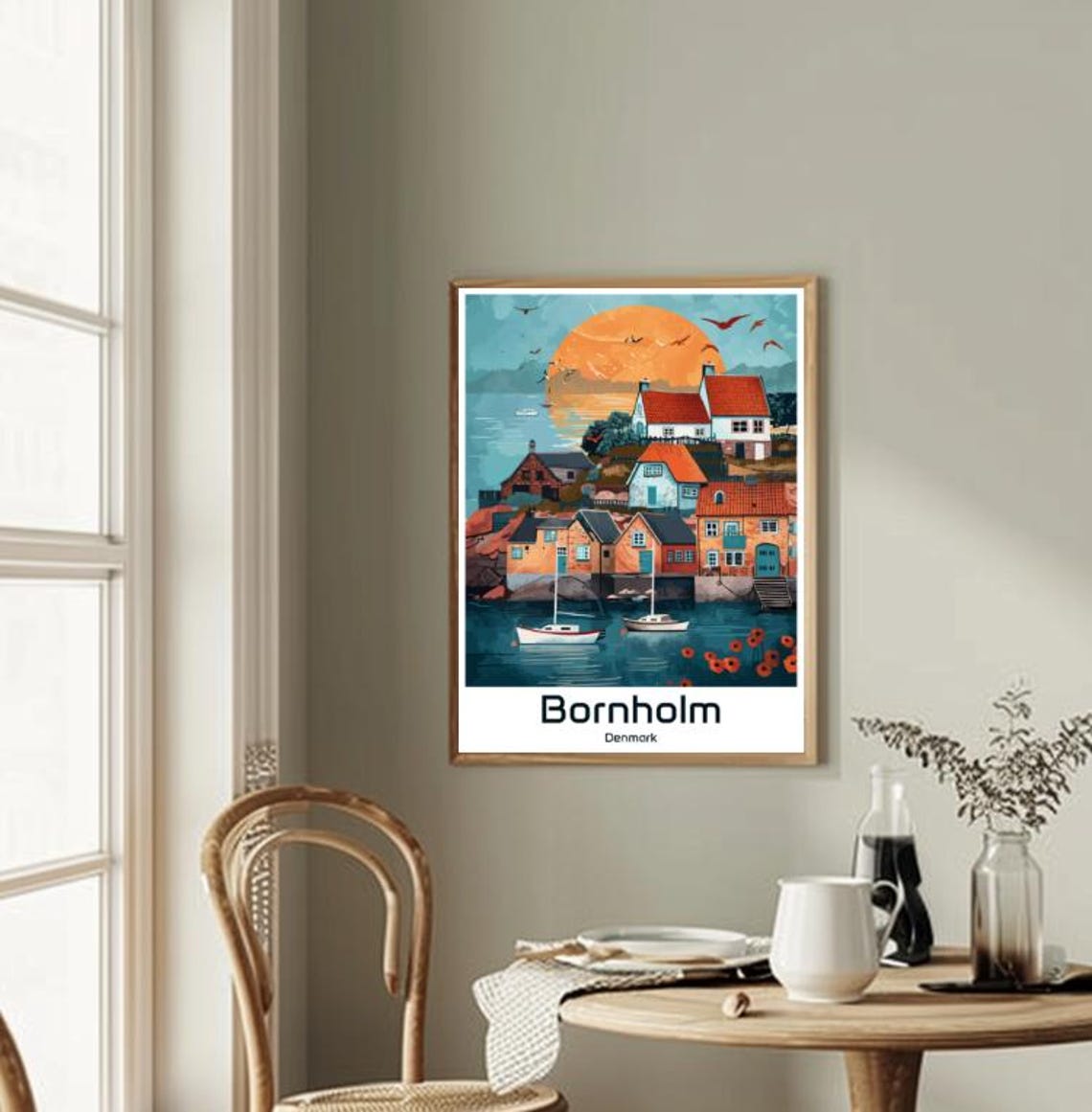 Bornholm Denmark Island Harbor Sunset Sailboats Baltic Poster - Image 2