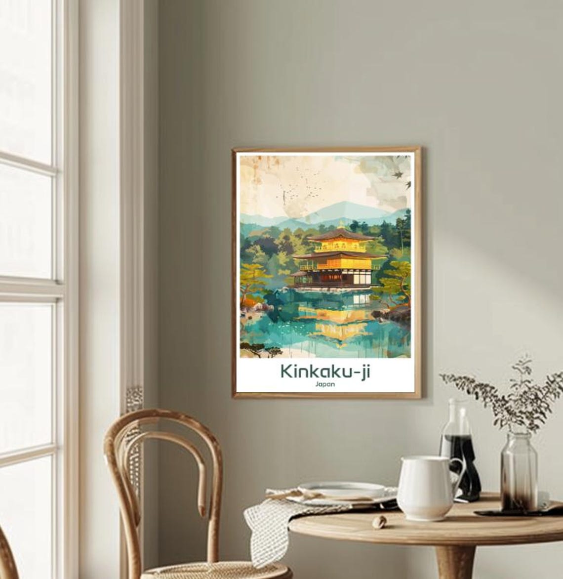 Kinkaku Ji Kyoto Japan Travel Postergolden Pavilion Wall Art Japanese Temple Landscape Print Kyoto Cultural Decor Zen Garden Artwork - Image 2
