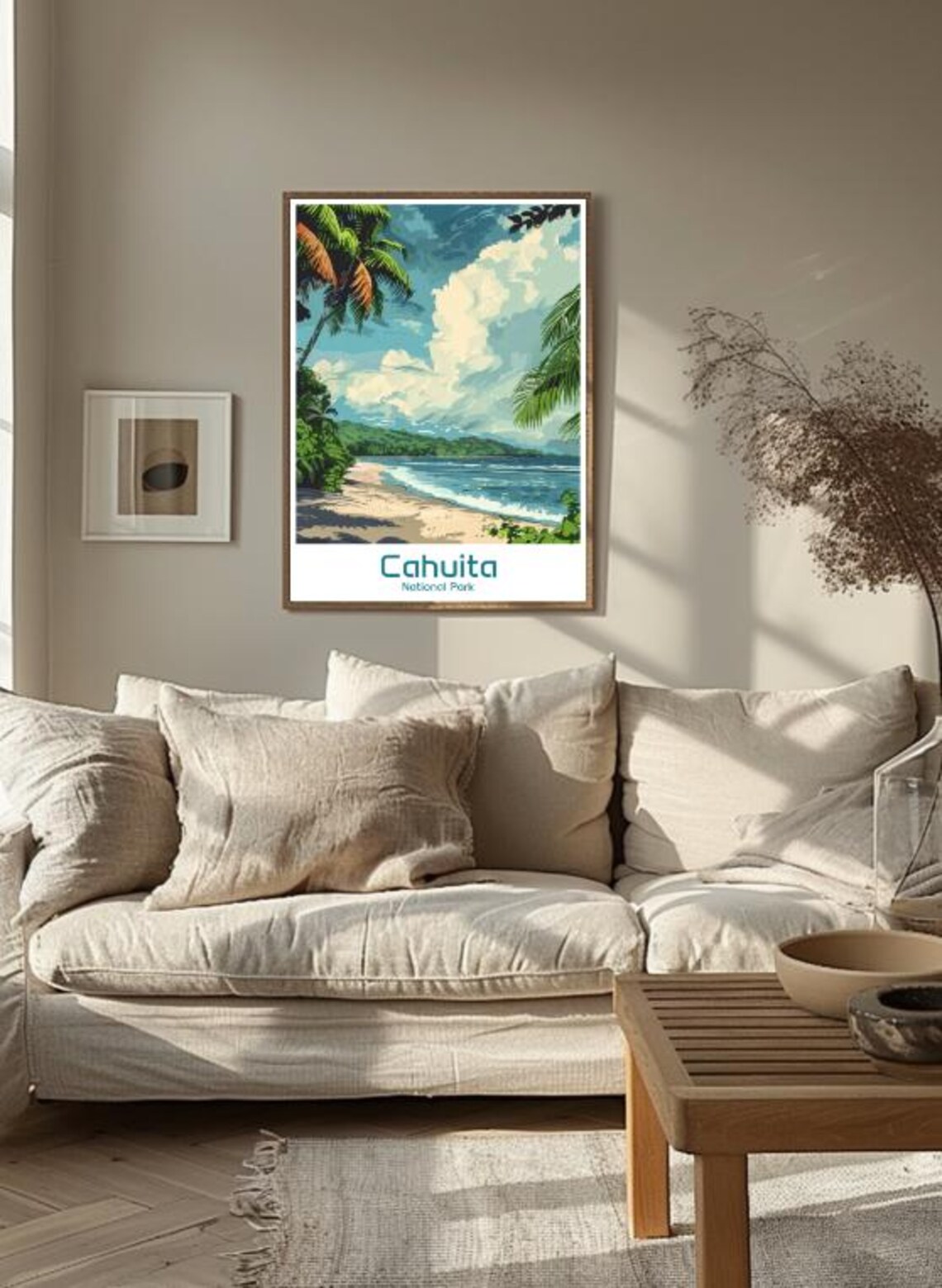 Cahuita National Park Costa Rica Tropical Beach and Palms Poster - Image 3
