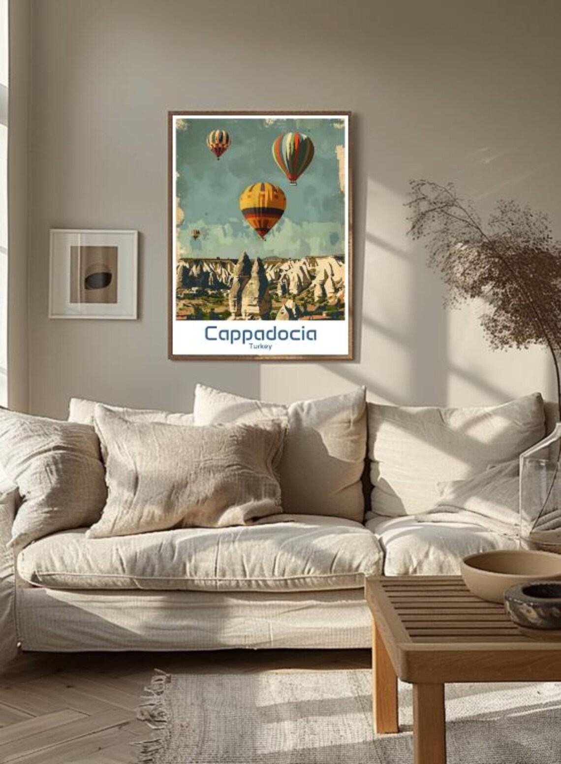 Cappadocia Turkey Hot Air Balloons Fairy Chimneys Vintage Travel Poster - Image 3