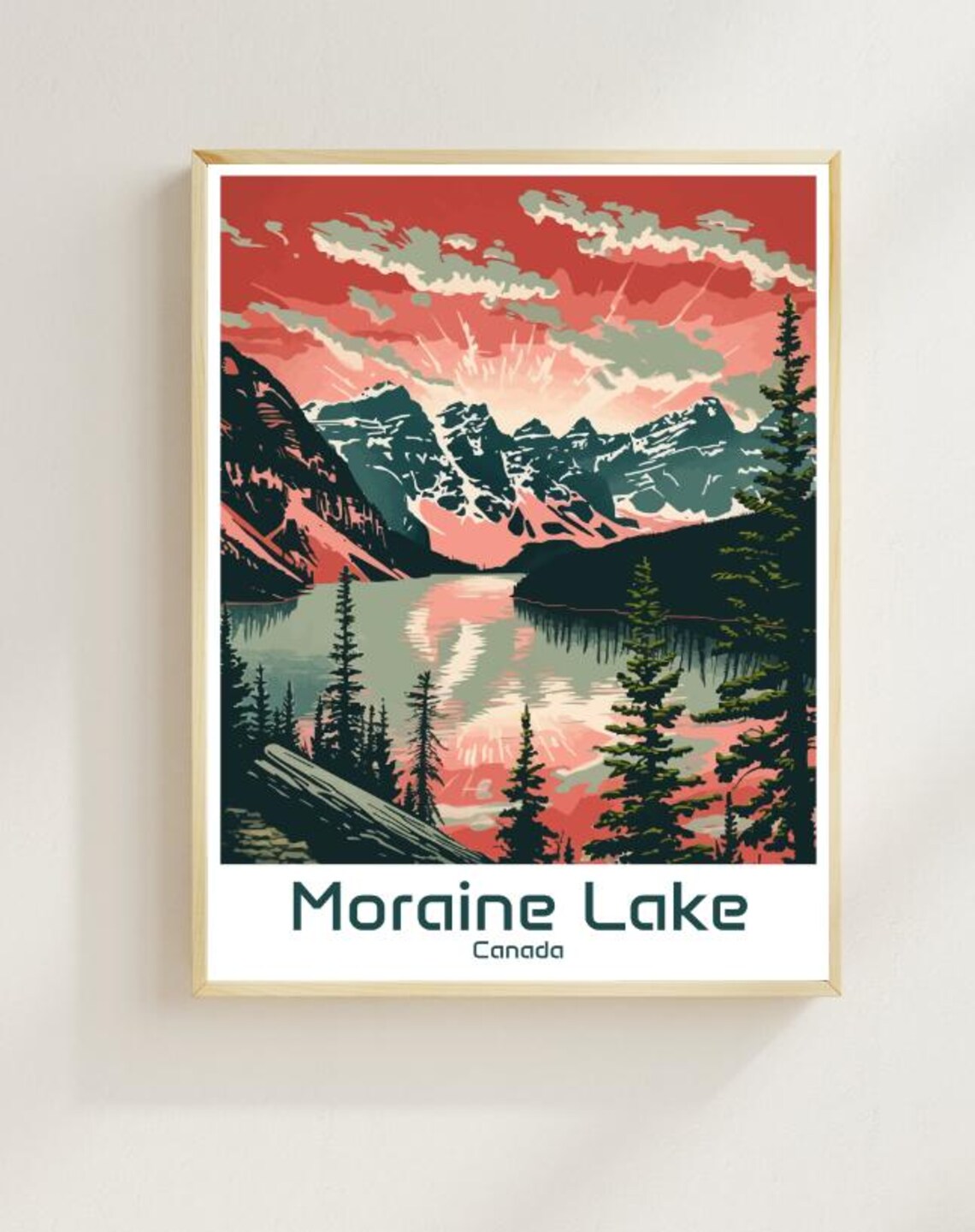 Moraine Lake Canada Sunrise Valley of Ten Peaks Travel Poster