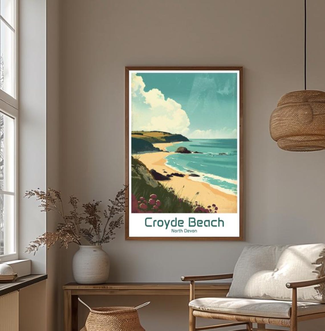 Croyde Beach North Devon Surf Coast Seaside Landscape Travel Poster - Image 4