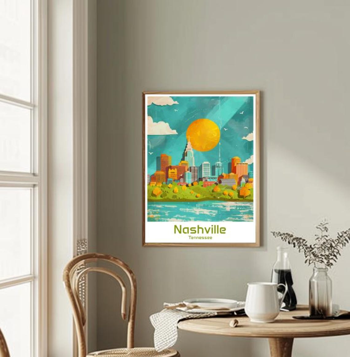 Nashville Travel Poster Music City Skyline Wall Art Scenic Cityscape Print Nashville Tennessee Decor Urban Landscape Artwork For Home - Image 2