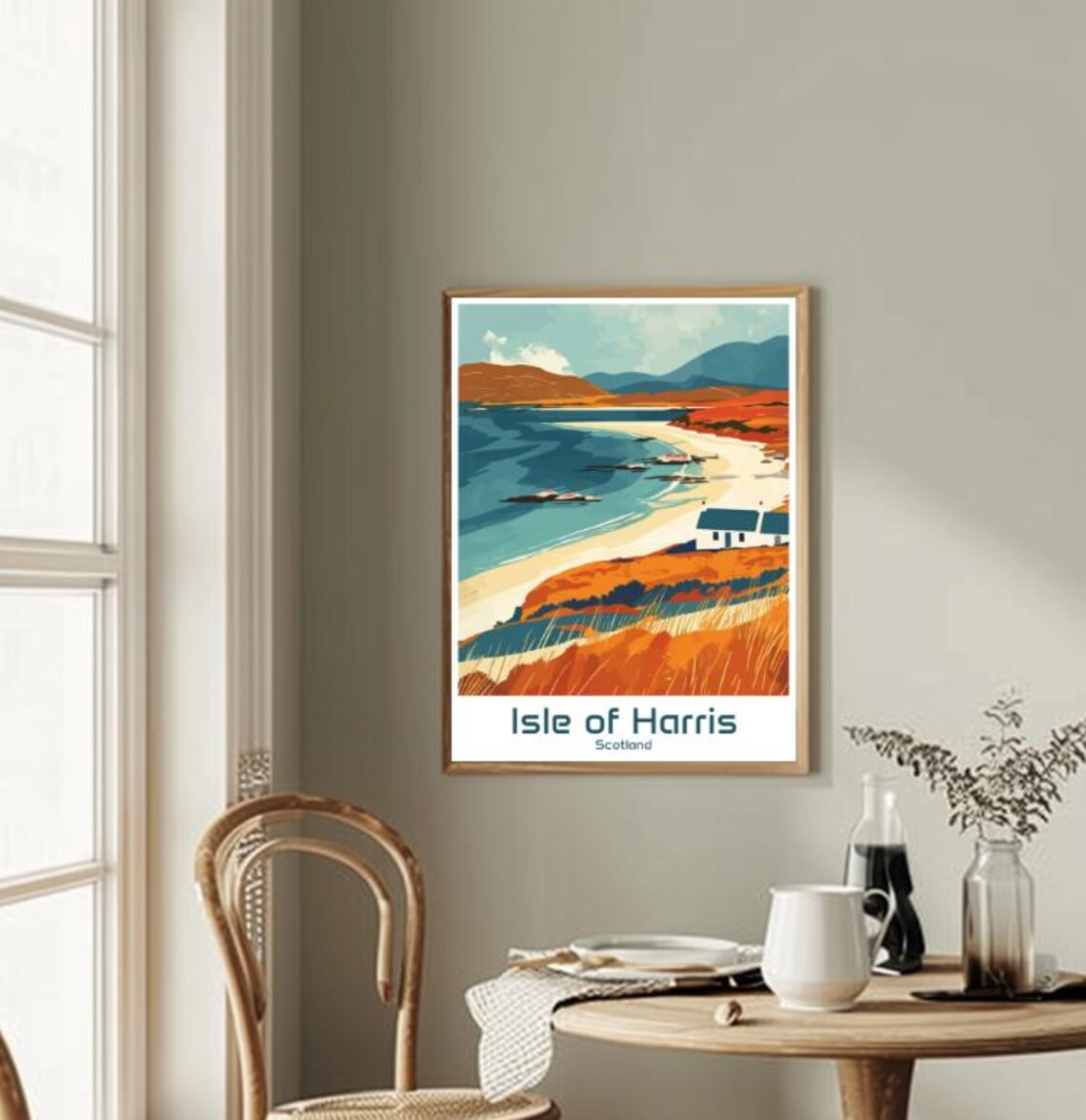 Isle of Harris Scotland Orange Moorland Beach Cottage Poster - Image 2