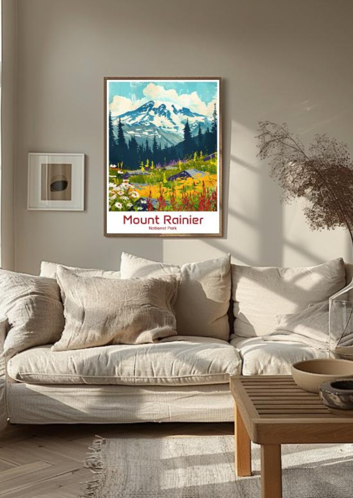 Mount Rainier National Park Wildflower Meadow Peak Scenic Poster - Image 3