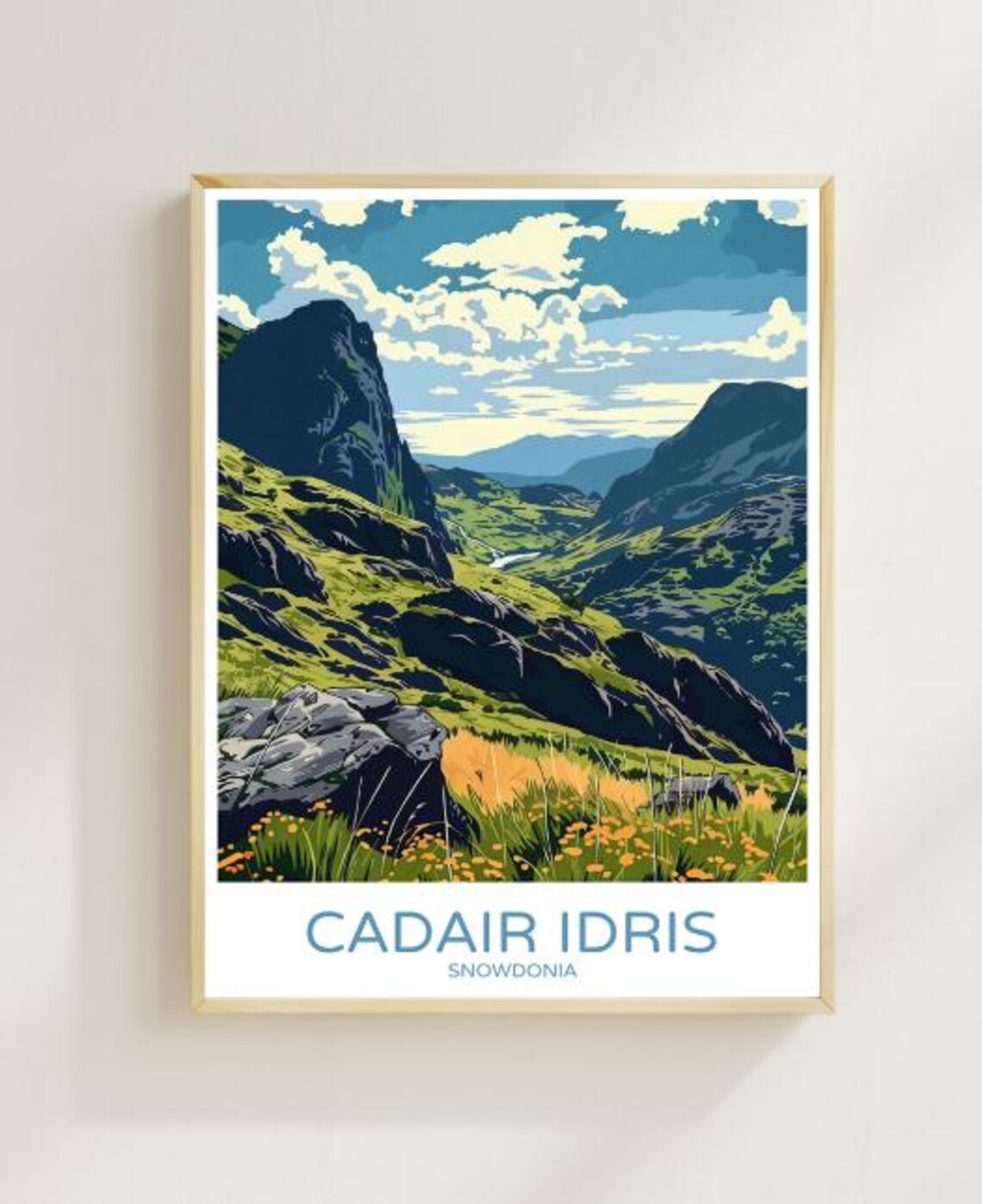 Cadair Idris Snowdonia Travel Poster Majestic Wall Art Of Mountain Landscape And Lakes Welsh Nature Print Hiking Decor Adventure Gift
