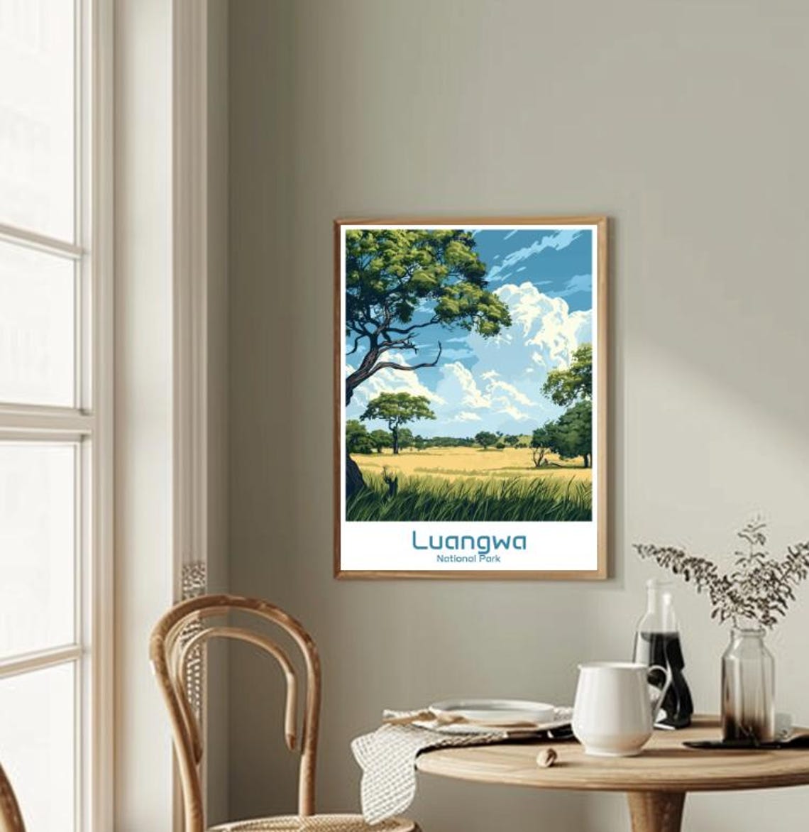 Luangwa National Park Travel Postervintage African Wildlife Wall Art Zambia Landscape Print Scenic Nature Decor Safari Travel Gift For Home - Image 2