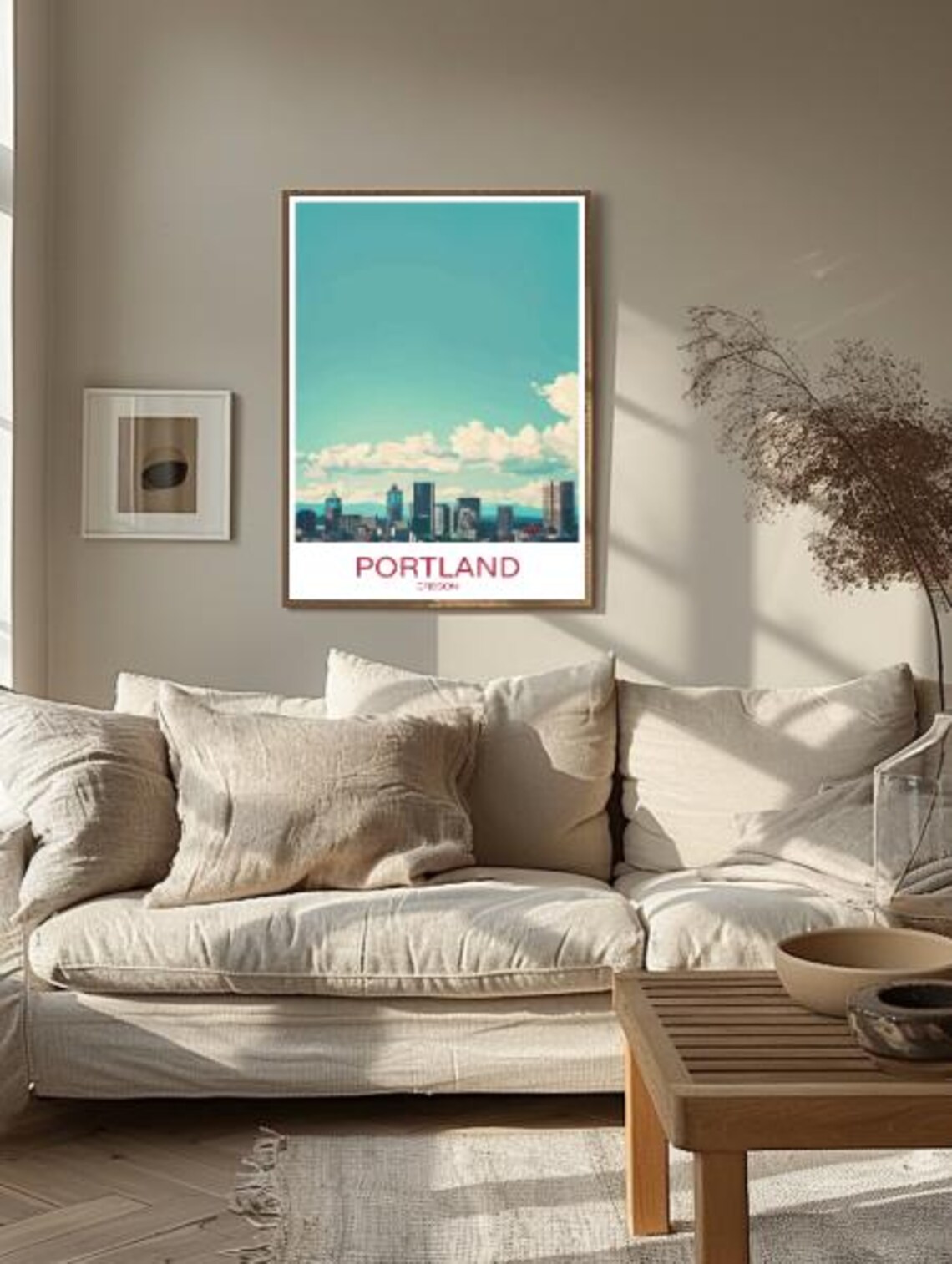 Portland Oregon Downtown Skyline Minimal Modern City Art Poster - Image 2