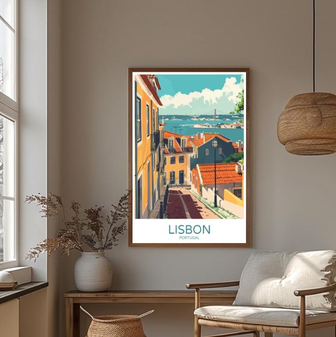 Lisbon Travel Postermodern Skyline Wall Art Portuguese Cityscape Print Lisbon Portugal Decor Minimalist Travel Gift Europe Artwork For Home - Image 3