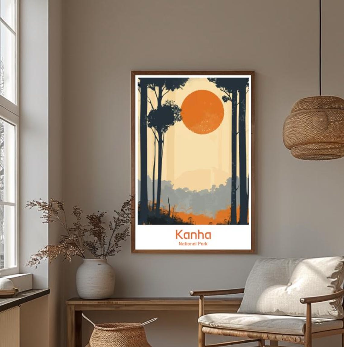 Kanha National Park Travel Postervintage Wildlife Wall Art India Tiger Safari Print Scenic Nature Decor Indian Travel Gift For Home - Image 4