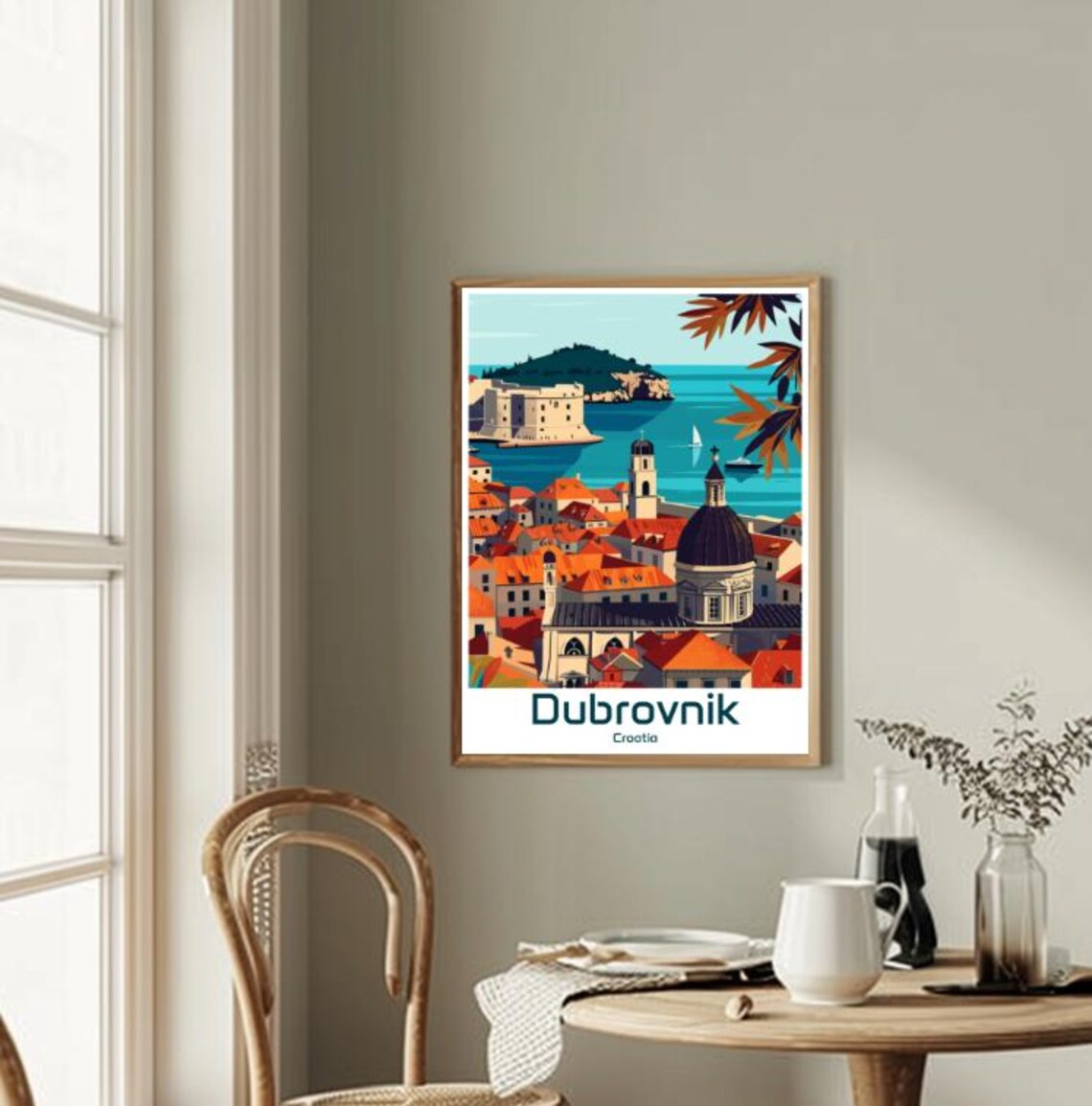 Dubrovnik Croatia Old Town Fortress Red Roofs Coastal Poster - Image 2