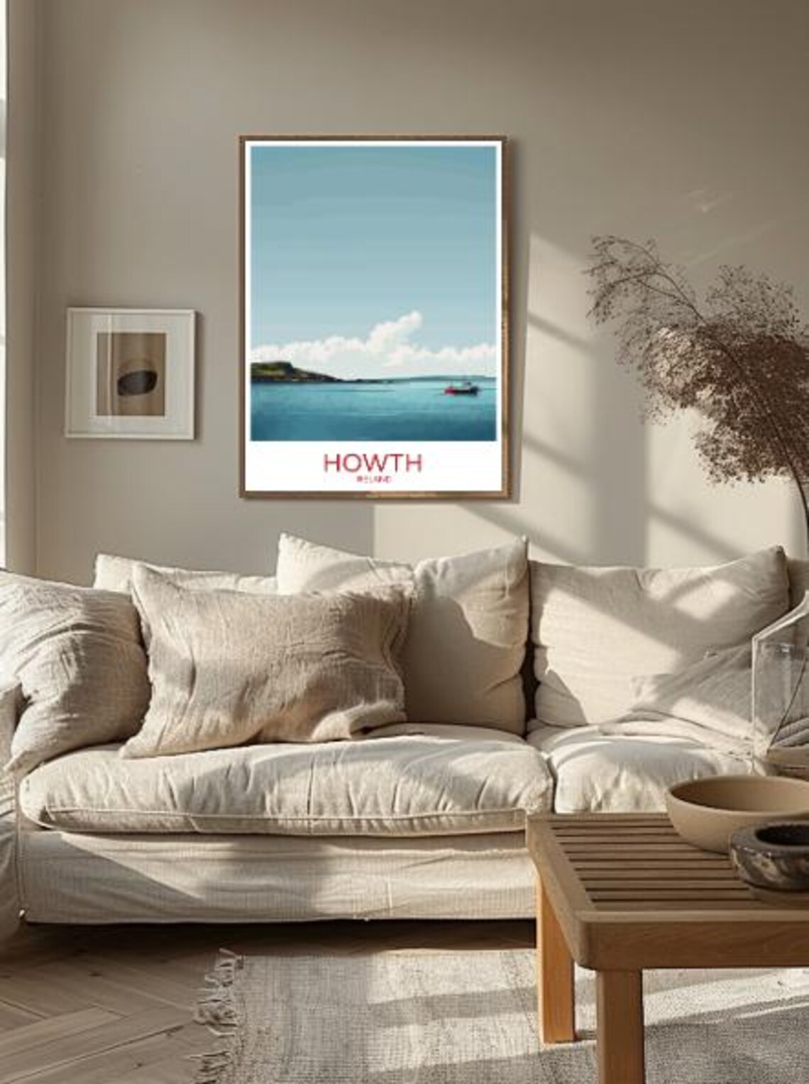 Howth Ireland Tranquil Harbor Boat Headland Seaside Travel Poster - Image 2