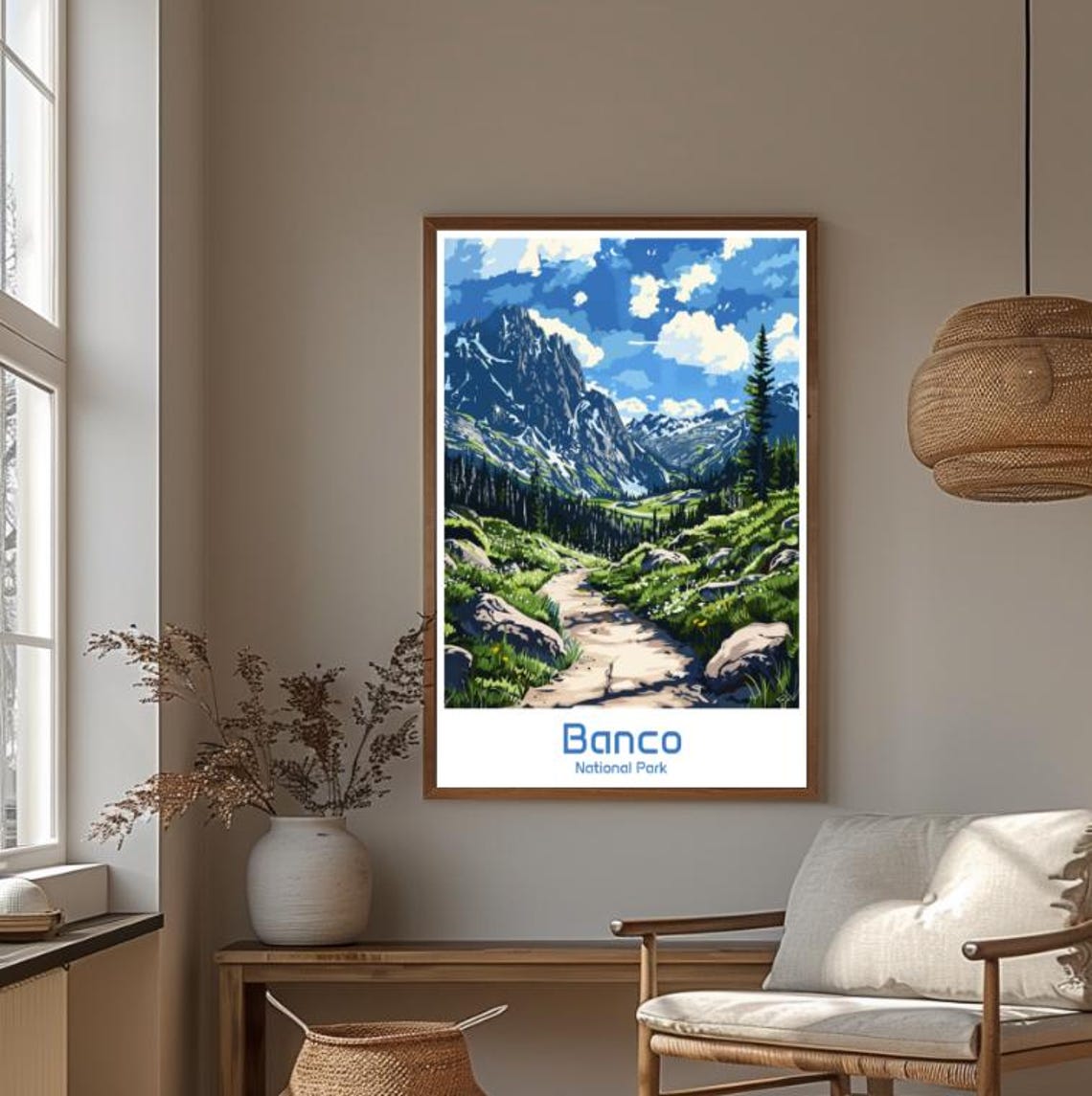 Banco National Park Alpine Trail Mountain Valley Landscape Poster - Image 4