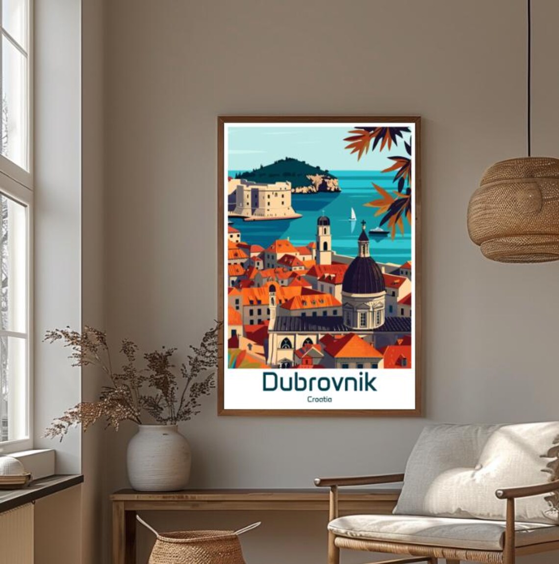 Dubrovnik Croatia Old Town Fortress Red Roofs Coastal Poster - Image 4
