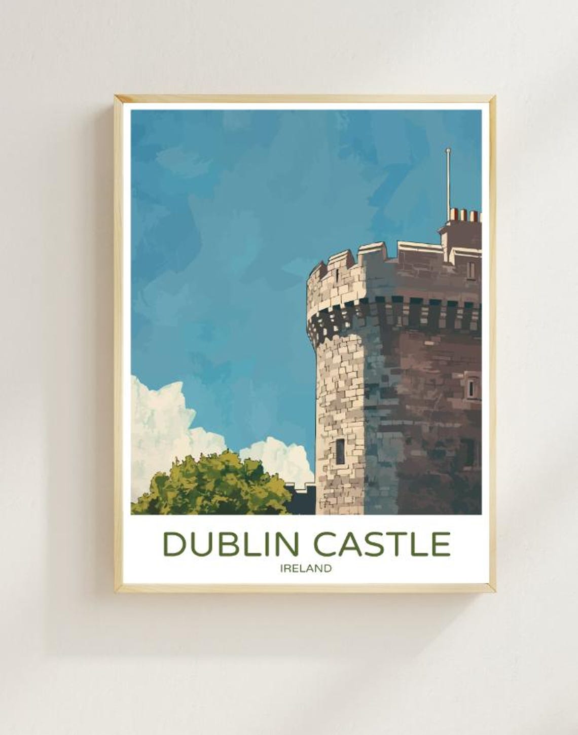 Dublin Castle Ireland Historic Stone Tower Close Up View Poster