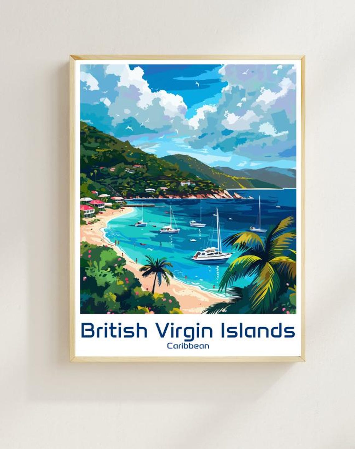 Paradise British Virgin Islands Caribbean Sailing Bay Poster