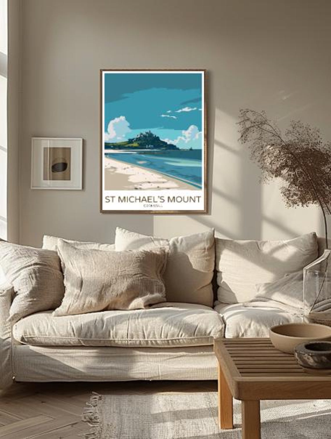 Historic St Michaels Mount Cornwall Tidal Island Beach Travel Poster - Image 2