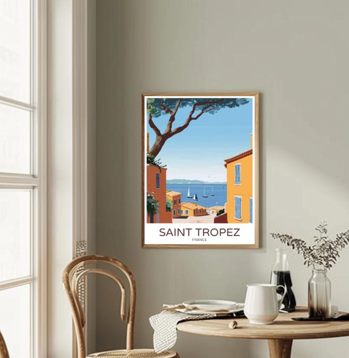 Saint Tropez France Travel Poster Coastal Wall Art Of French Riviera Scenic Mediterranean Print For Home Decor Beach Lovers Gift - Image 2