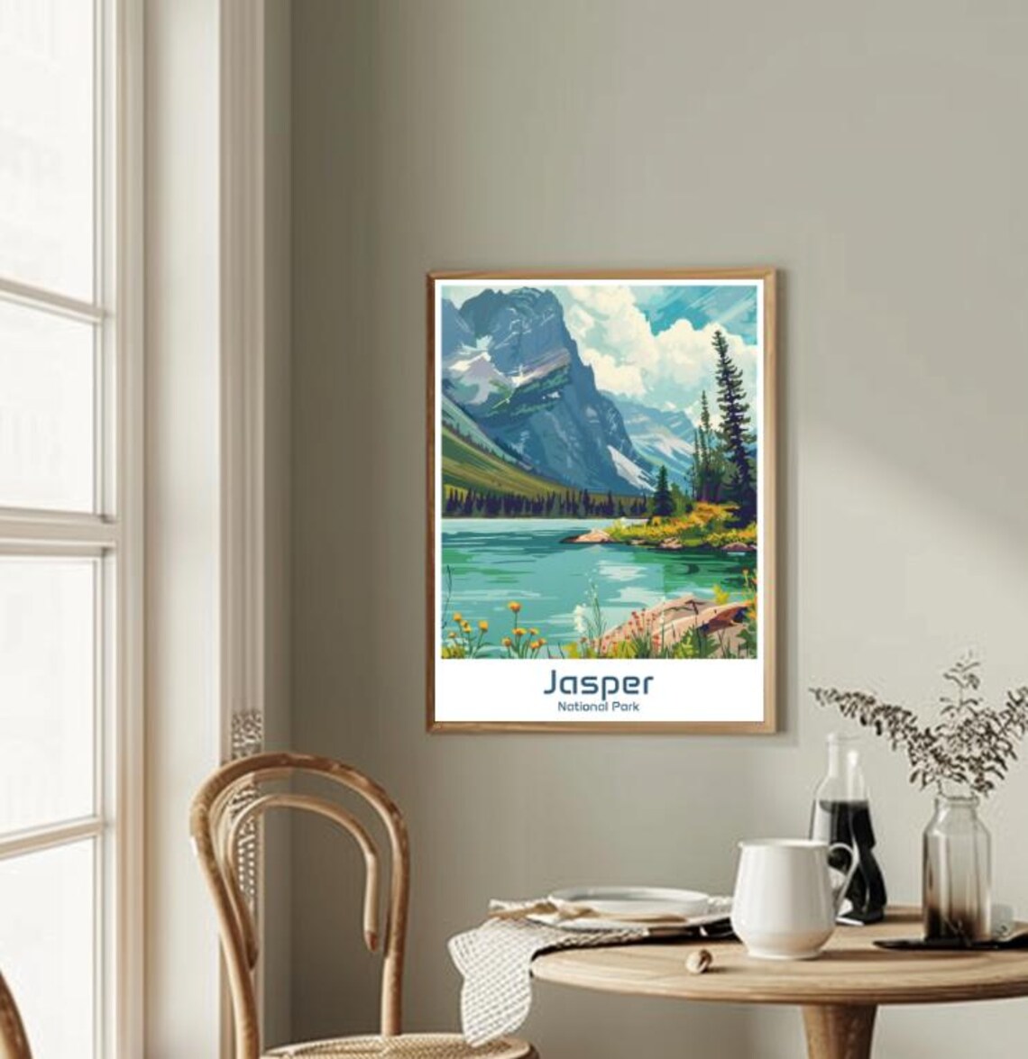Jasper National Park Canada Alpine Lake Mountain Travel Poster - Image 2