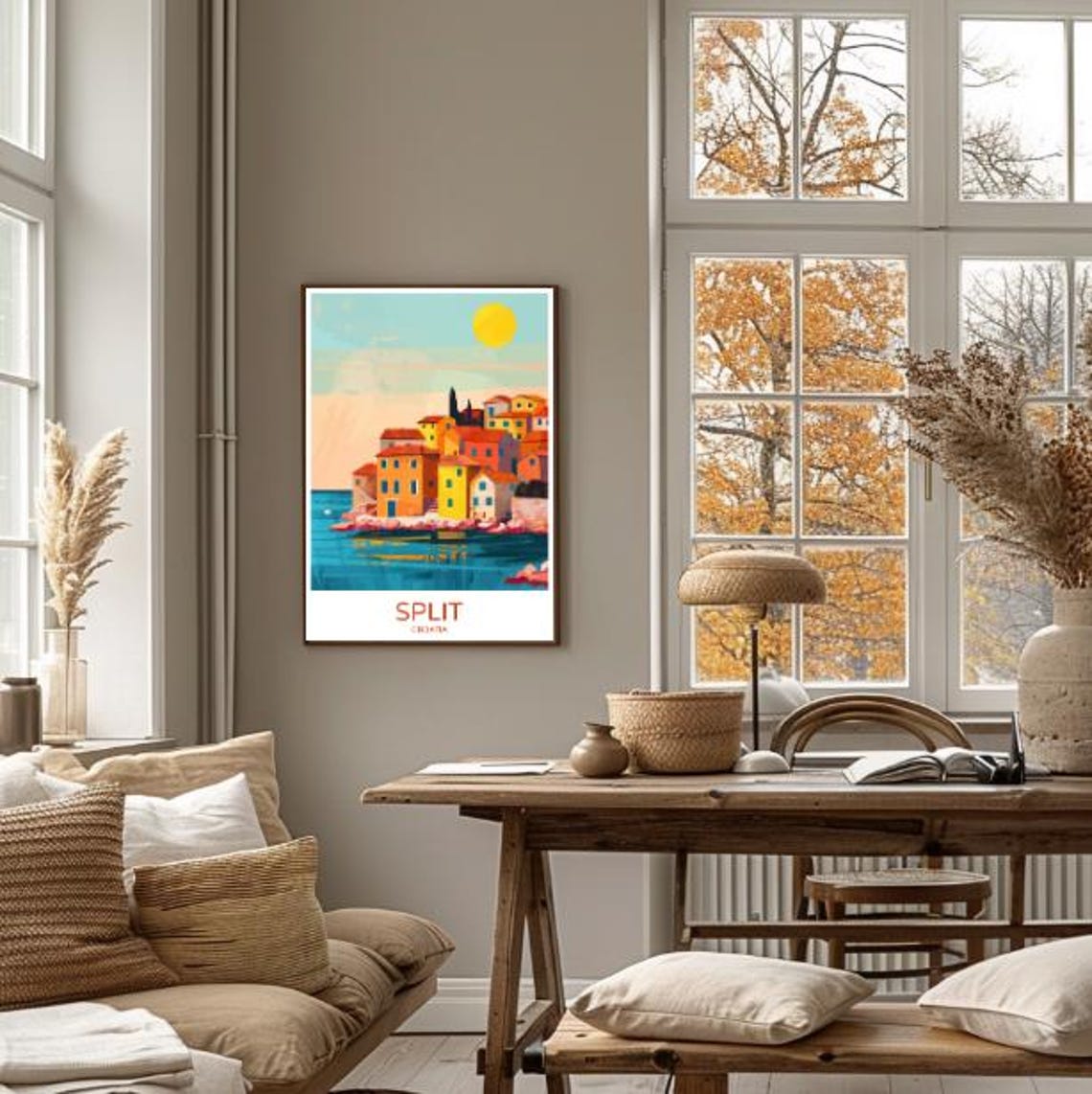 Split Croatia Colourful Old Town Waterfront at Golden Sunset Poster - Image 4
