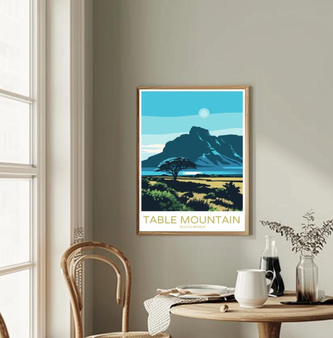 Table Mountain South Africa Flat Top Peak Savanna View Poster - Image 2