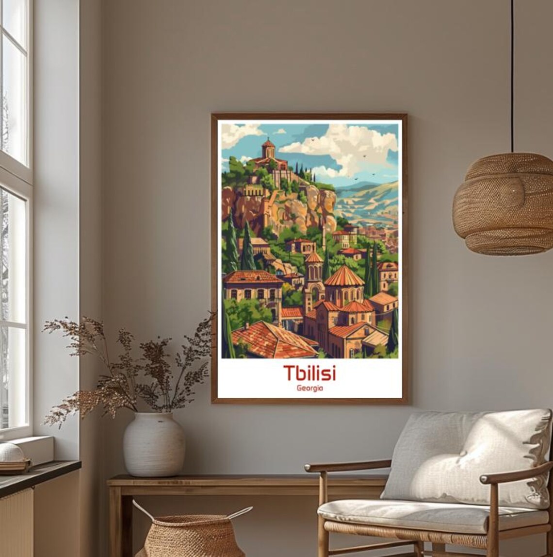 Tbilisi Georgia Old Town Churches and Fortress Hill View Poster - Image 4