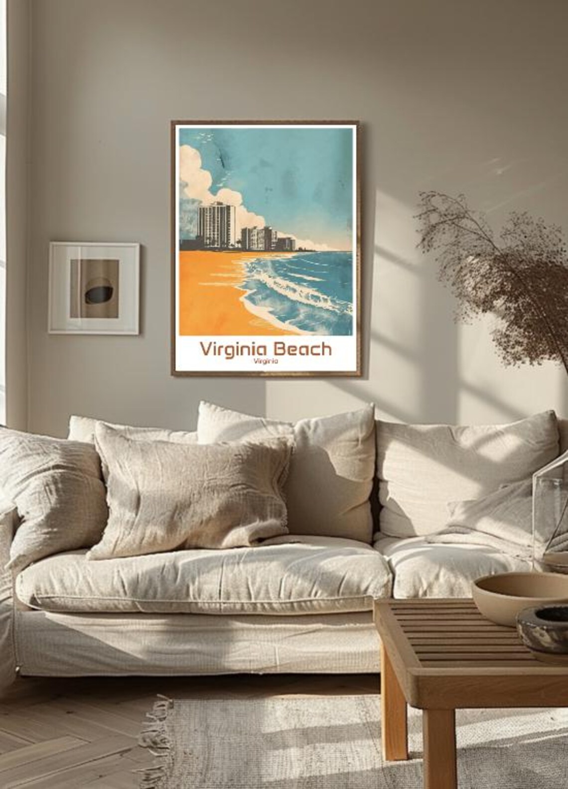 Virginia Beach Virginia Oceanfront Surf Beach Vintage Travel Poster - Image 3
