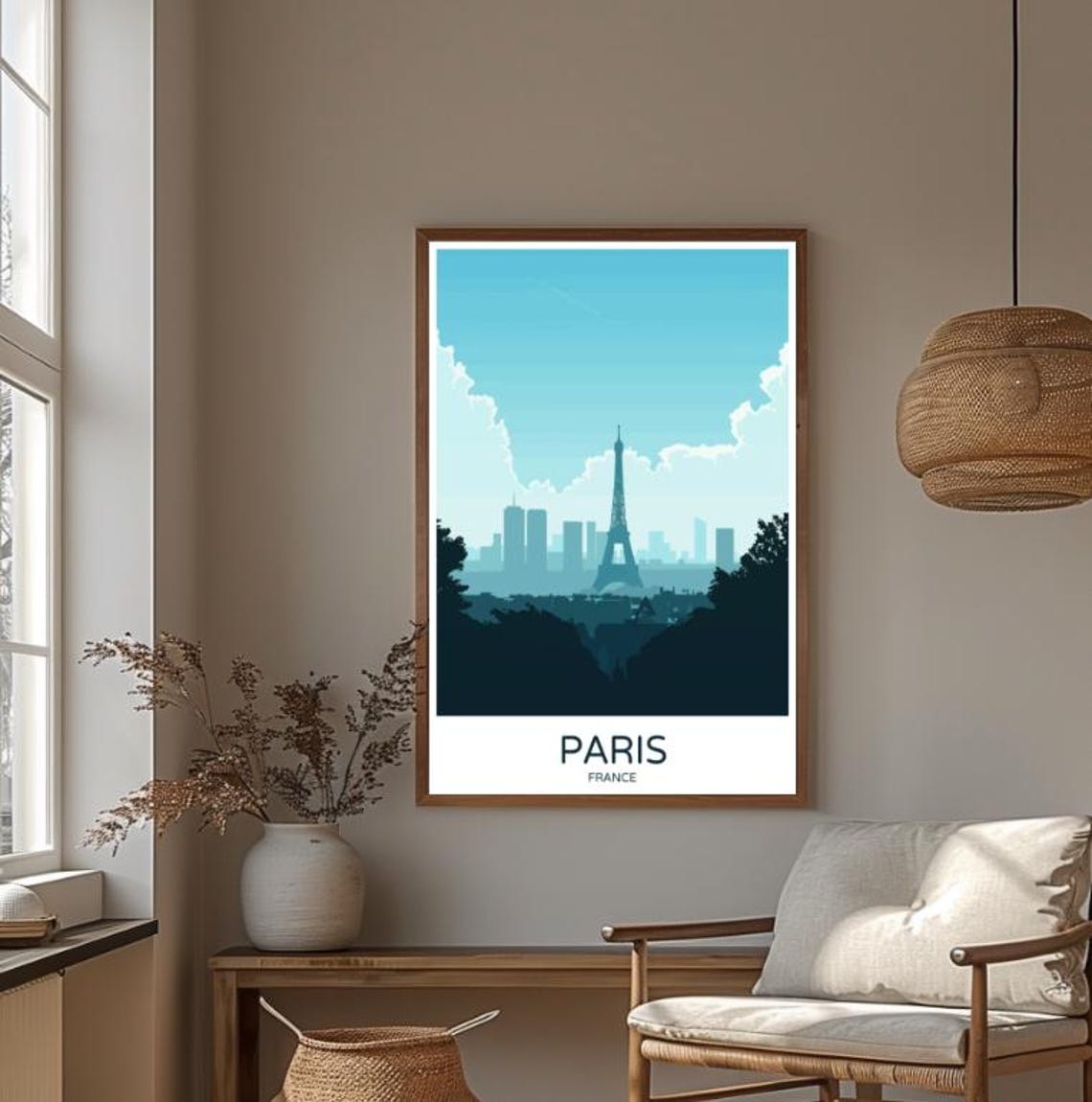 London United Kingdom Landmarks Skyline Sunny Illustration Poster - Image 4