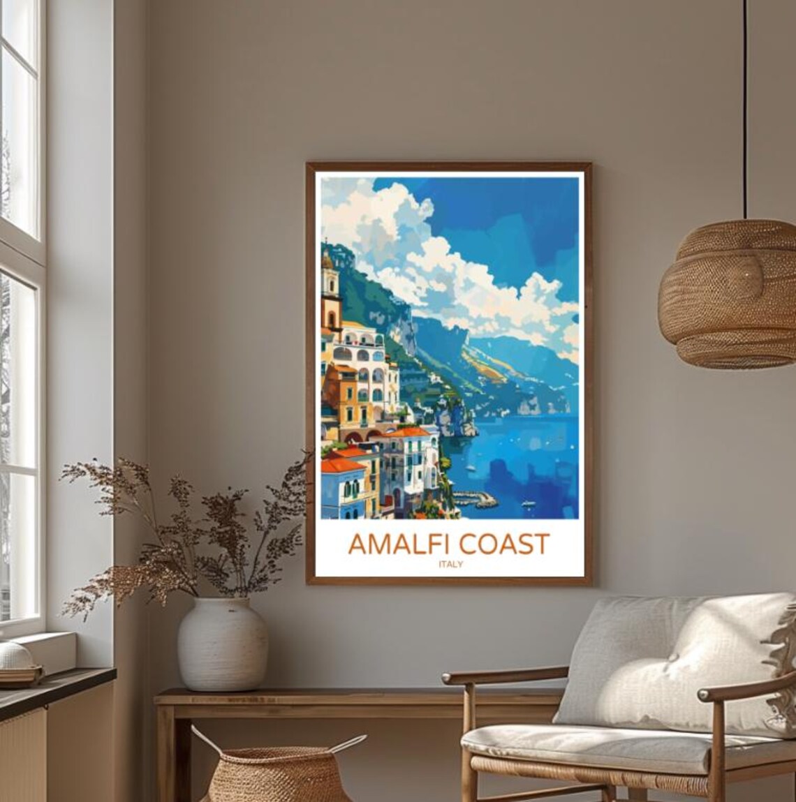 Amalfi Coast Italy Cliffside Positano Village Seaside Poster - Image 4