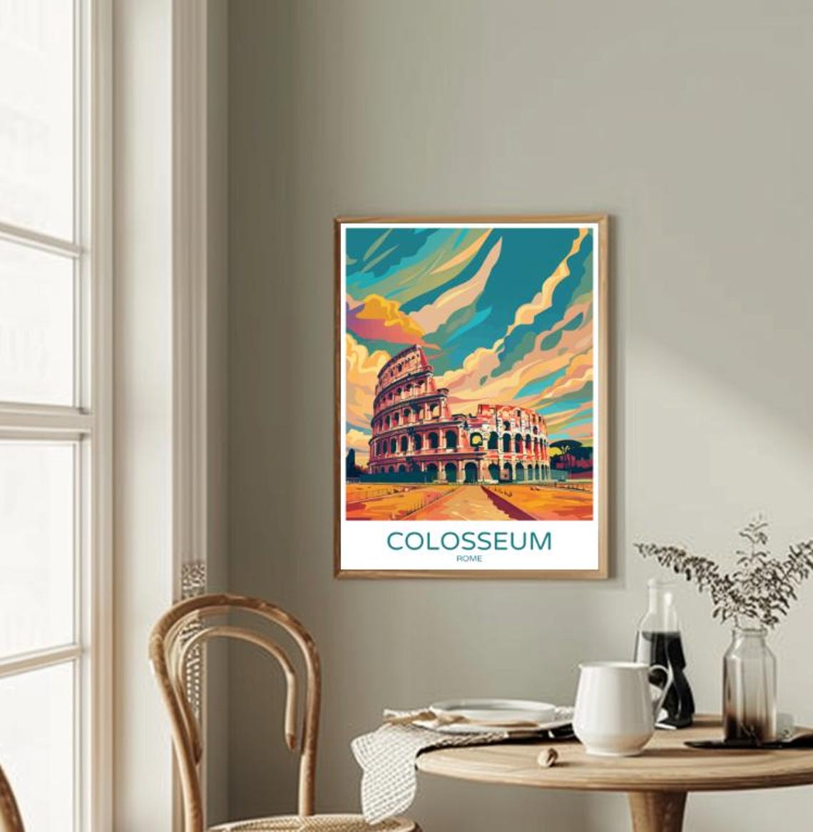 Colosseum Rome Italy Ancient Roman Landmark Sunset Clouds Poster - Image 2