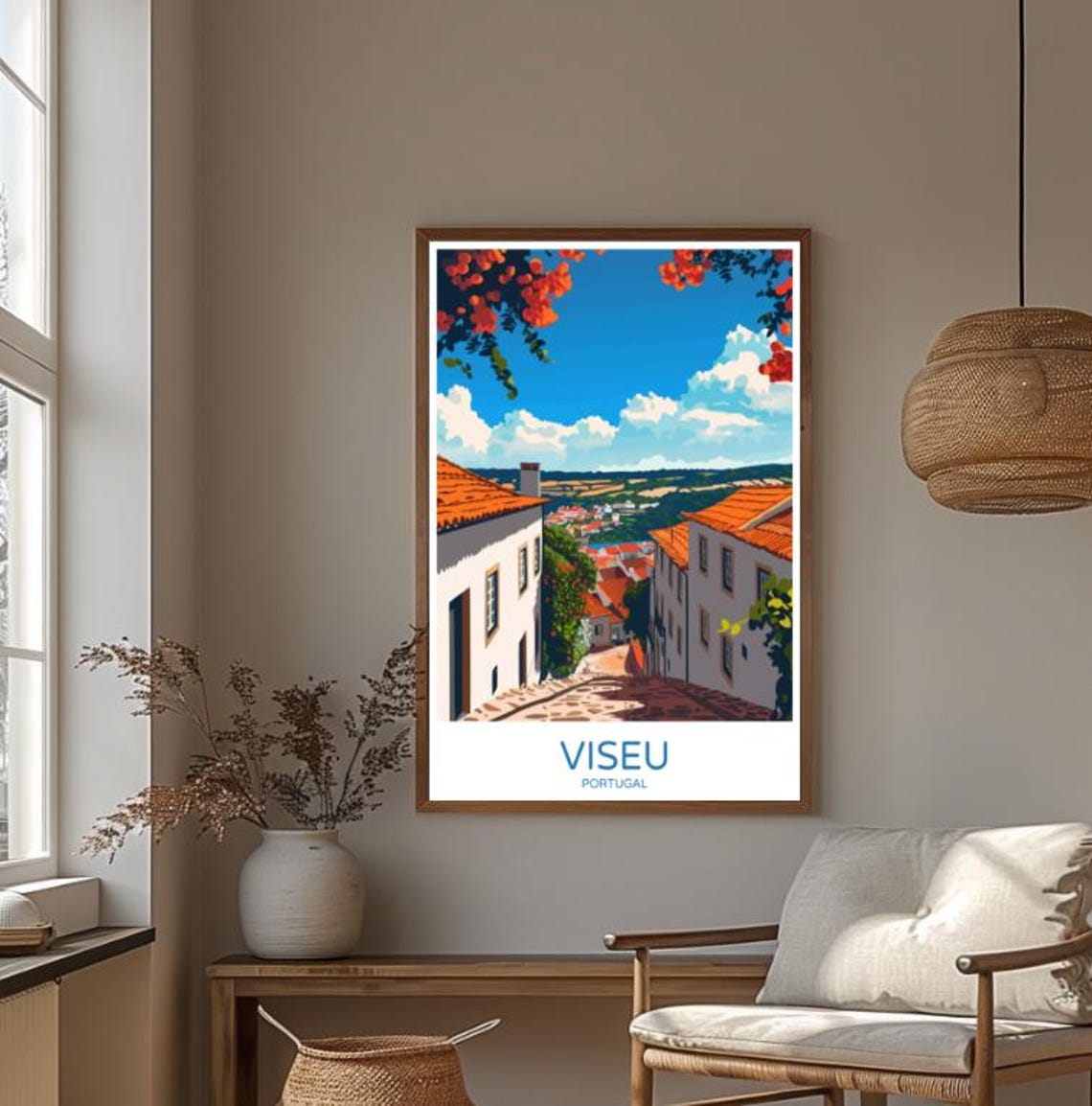 Viseu Portugal Travel Poster Charming Wall Art Of Historic Town Center Viseu Print Portuguese Decor Cultural Artwork - Image 3