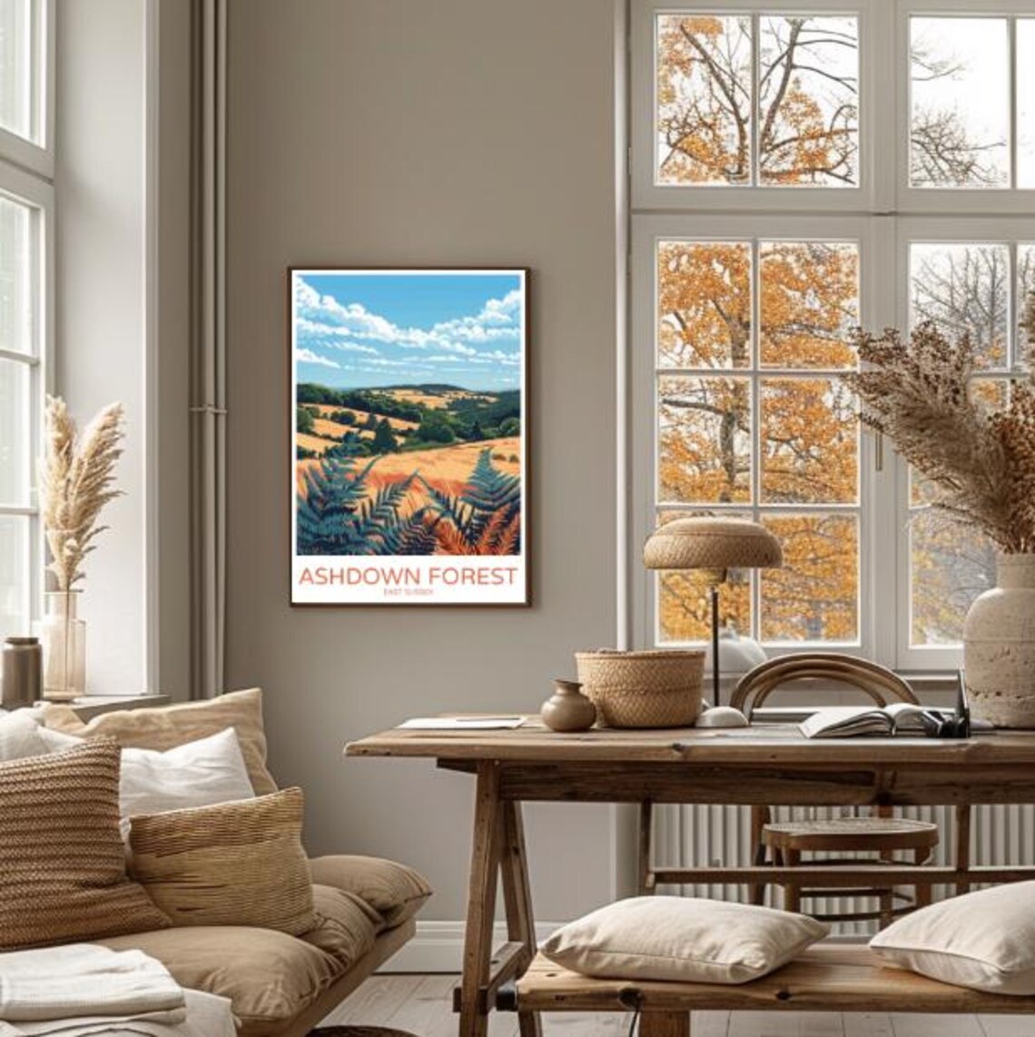 Ashdown Forest East Sussex Fern Meadow Hills England Travel Poster - Image 4