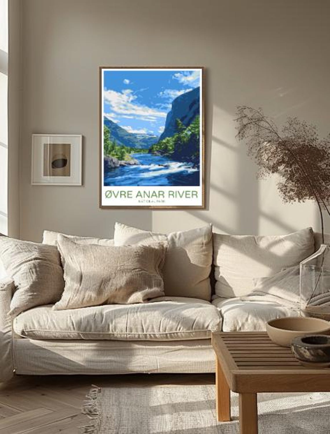 Ovre Anar River Norway Rapids Poster With Forested Mountains Valley - Image 2