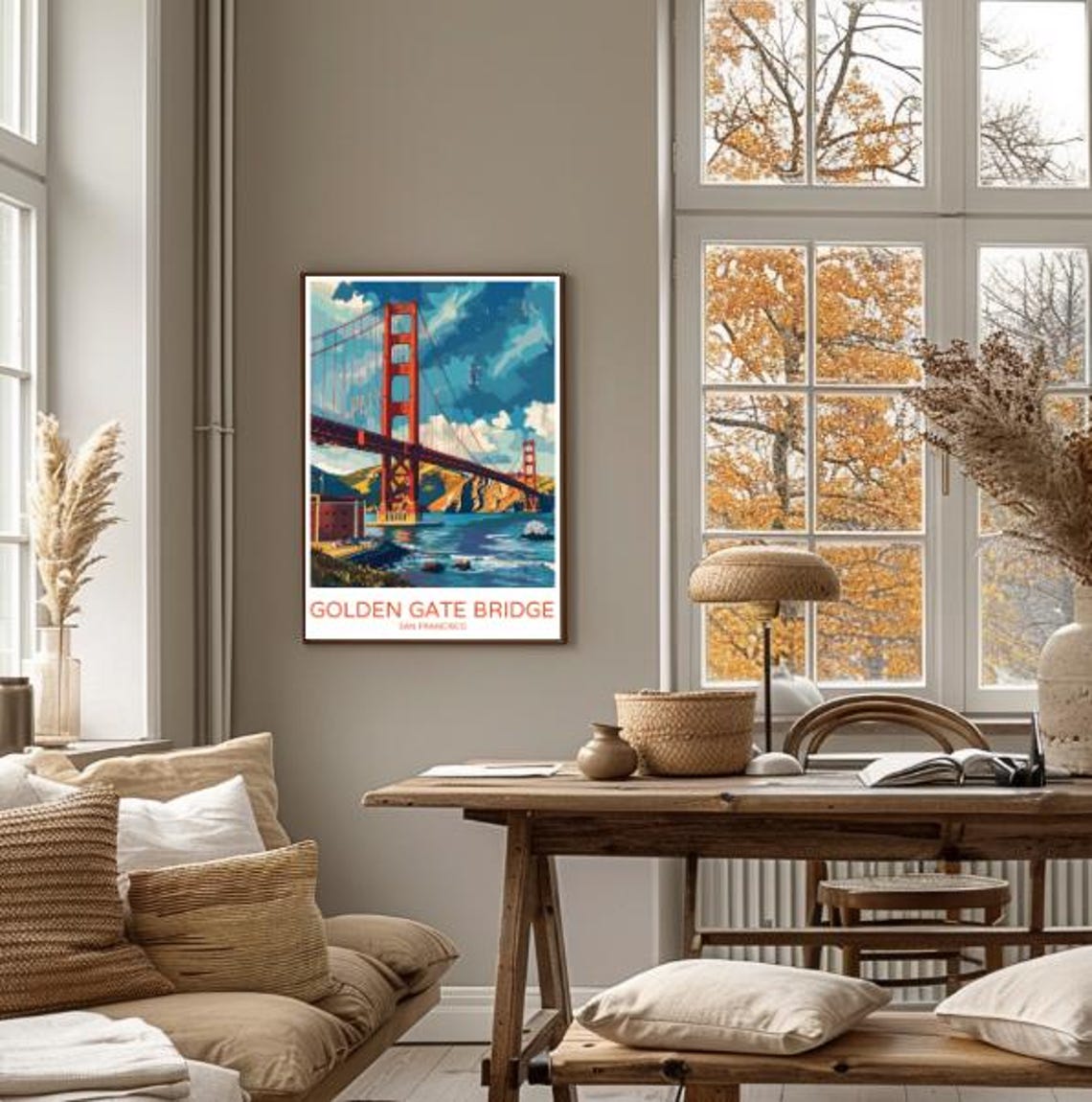 San Francisco Golden Gate Bridge Travel Poster Iconic Wall Art Of California Landmark And Bay Views Usa City Print Travel Gift - Image 4
