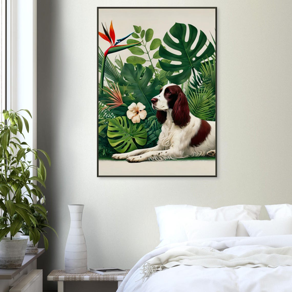 English Springer Spaniel Tropical Botanical Garden Dog Poster - Image 3