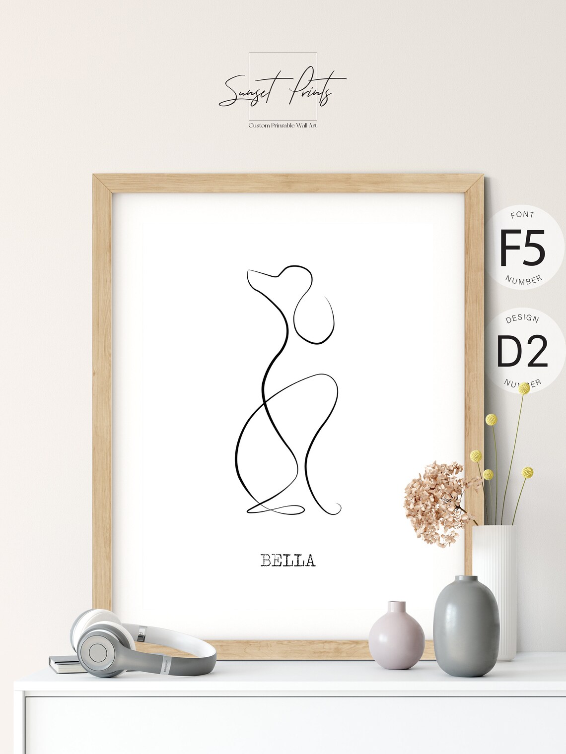 Customisable Poodle Line Drawing, Elegant Dog Poster - Image 2
