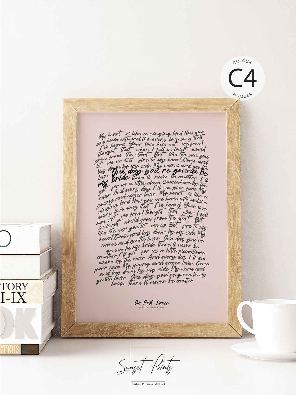 Handwritten Song Lyrics Personalized First Dance Print - Image 2