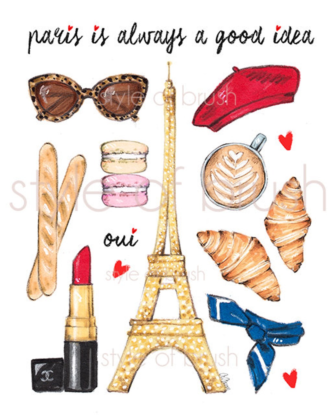 Paris Is Always a Good Idea Eiffel Tower Collage Fashion Poster - Image 2