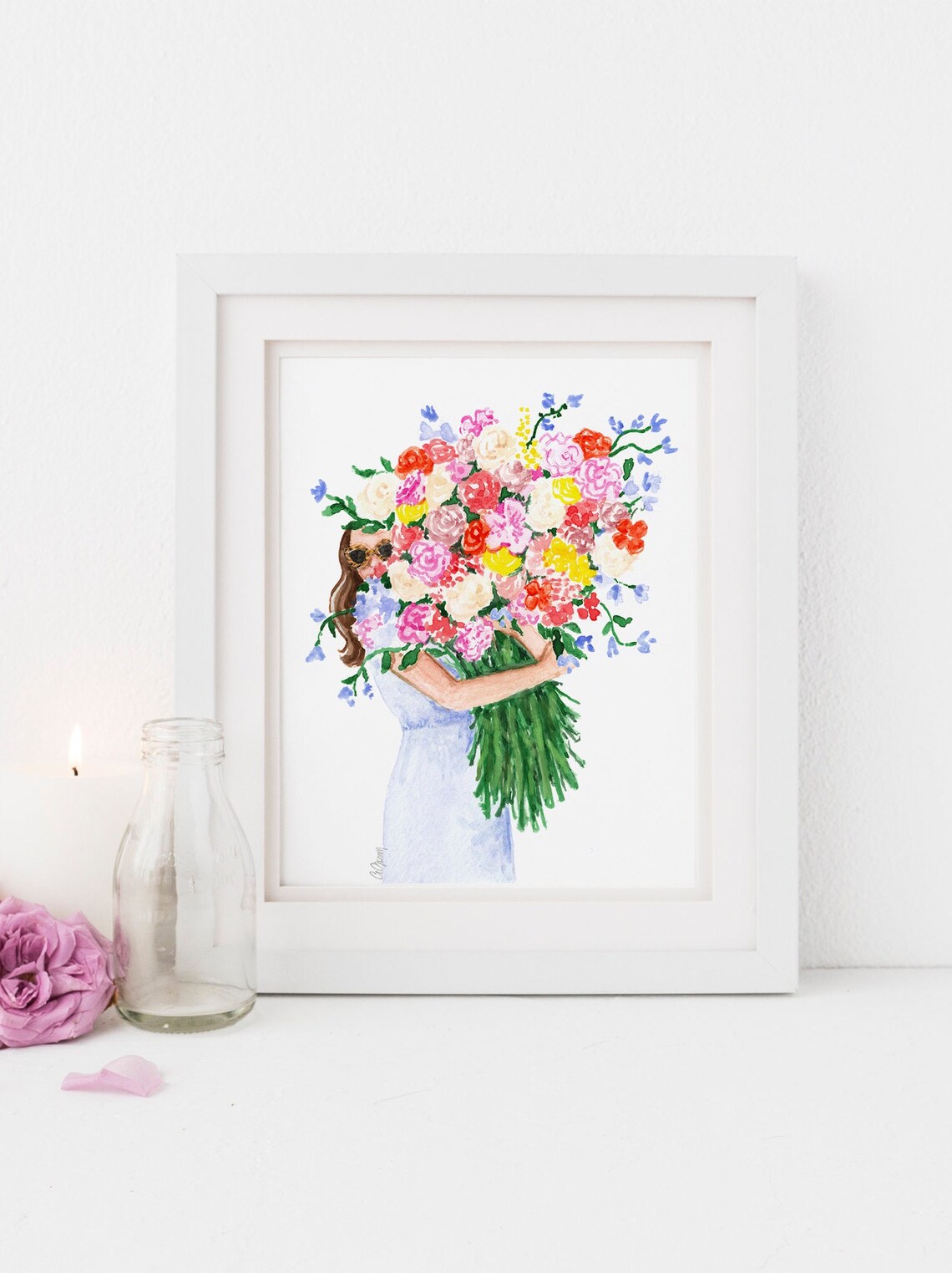 Spring Girl Illustration, Spring Flower Art - Image 2