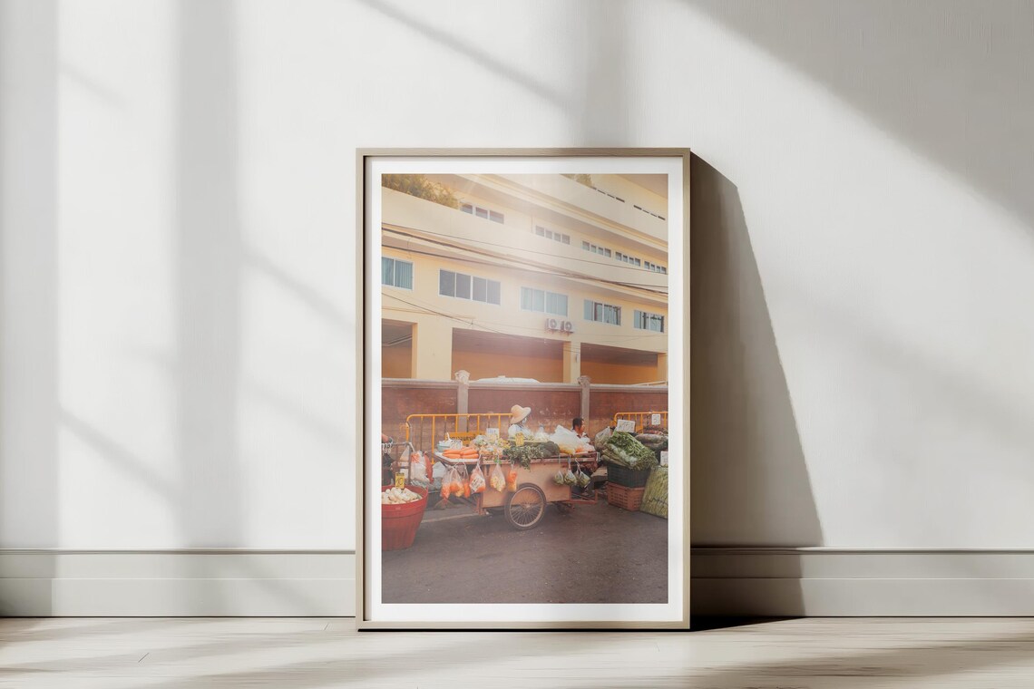Thailand Street Food Cart Poster Vendor Market Photography Scene